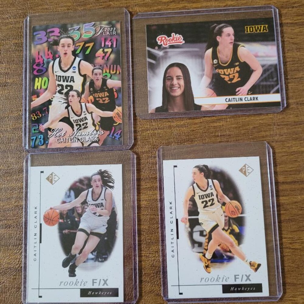 Caitlin Clark 4 card rookie lot Iowa Hawkeyes Generation Next Flair Hot Numbers